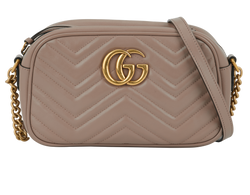 Small GG Marmont Camera Bag, Leather, Taupe, 520981, DB, 2*